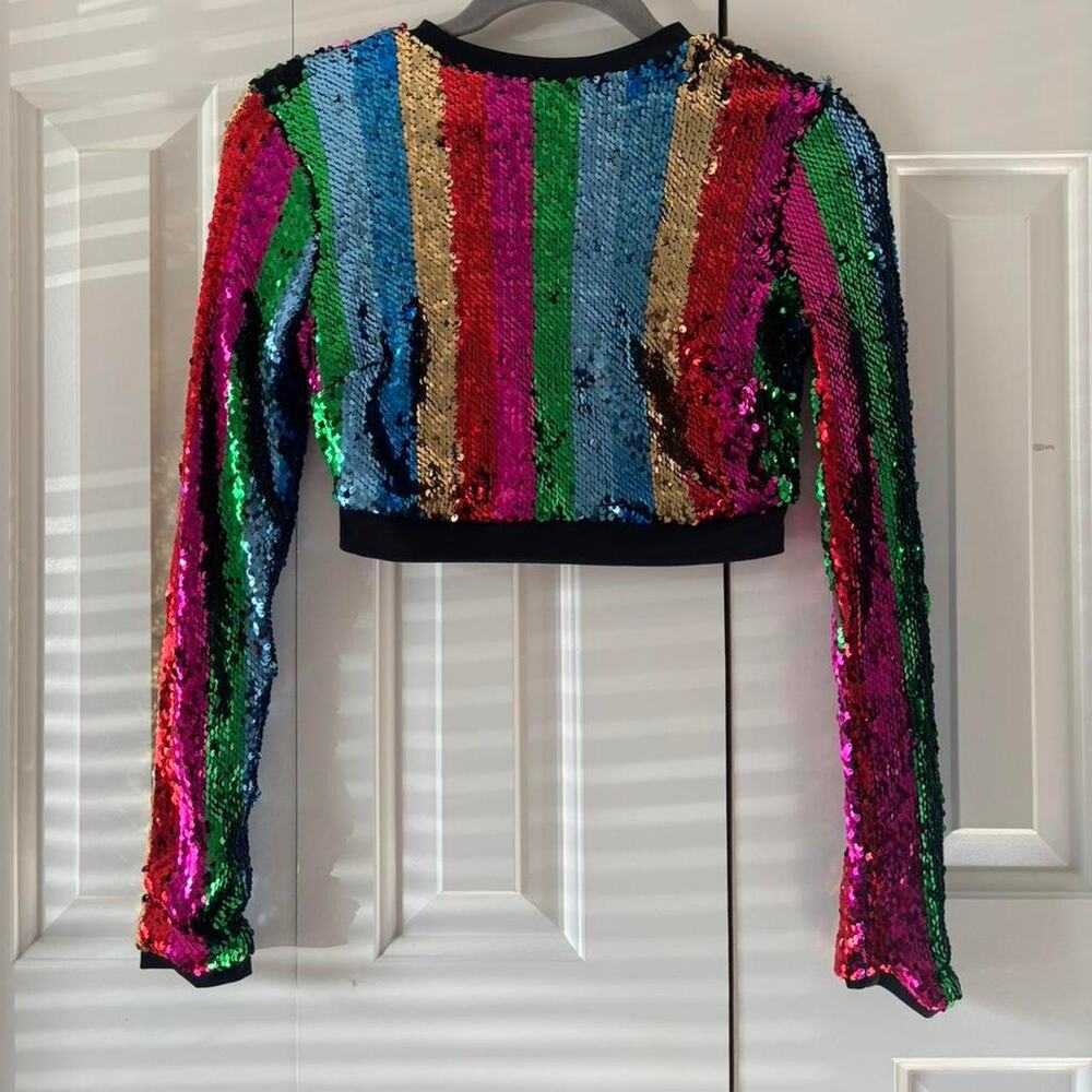 Rainbow sequin long sleeve top - Picture 2 of 7